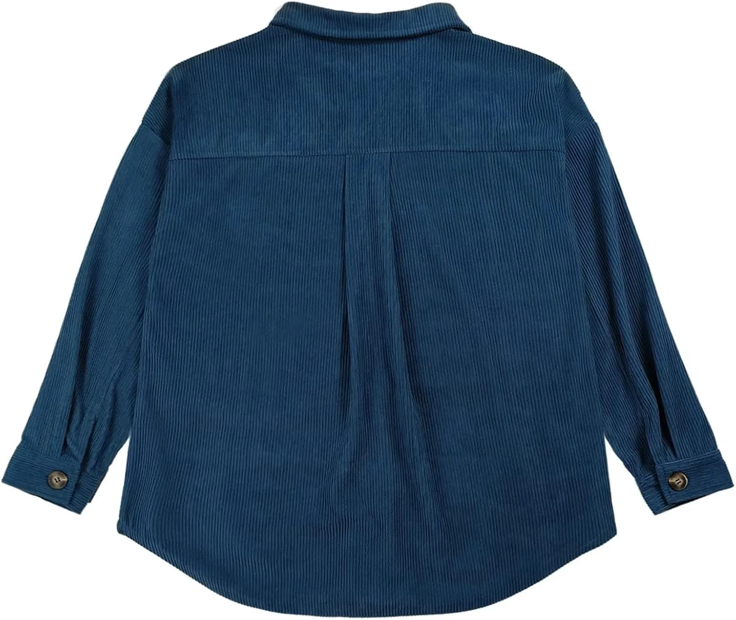 SANDERY Womens Corduroy Button Down Shirts for Women Shacket Long Sleeve Tops Collared Shirt Jacket Pocket Coats