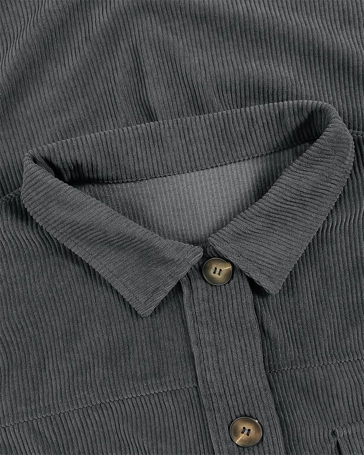 SANDERY Womens Corduroy Button Down Shirts for Women Shacket Long Sleeve Tops Collared Shirt Jacket Pocket Coats