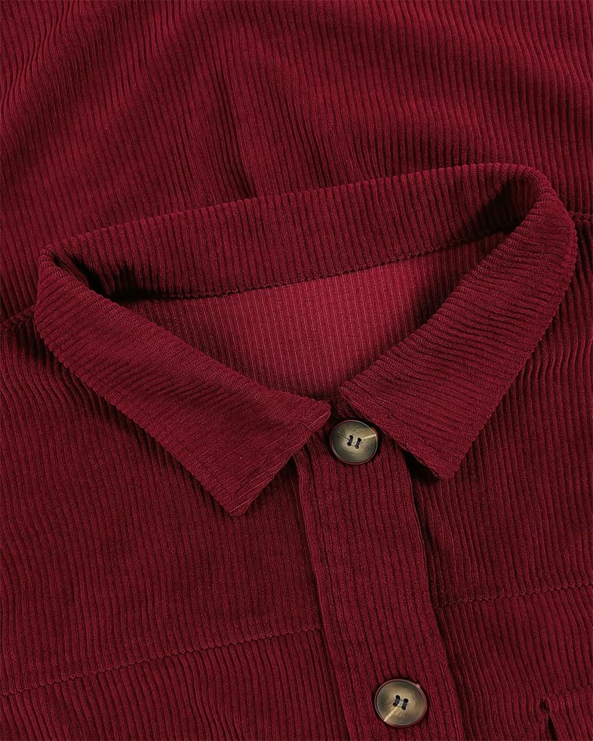 SANDERY Womens Corduroy Button Down Shirts for Women Shacket Long Sleeve Tops Collared Shirt Jacket Pocket Coats