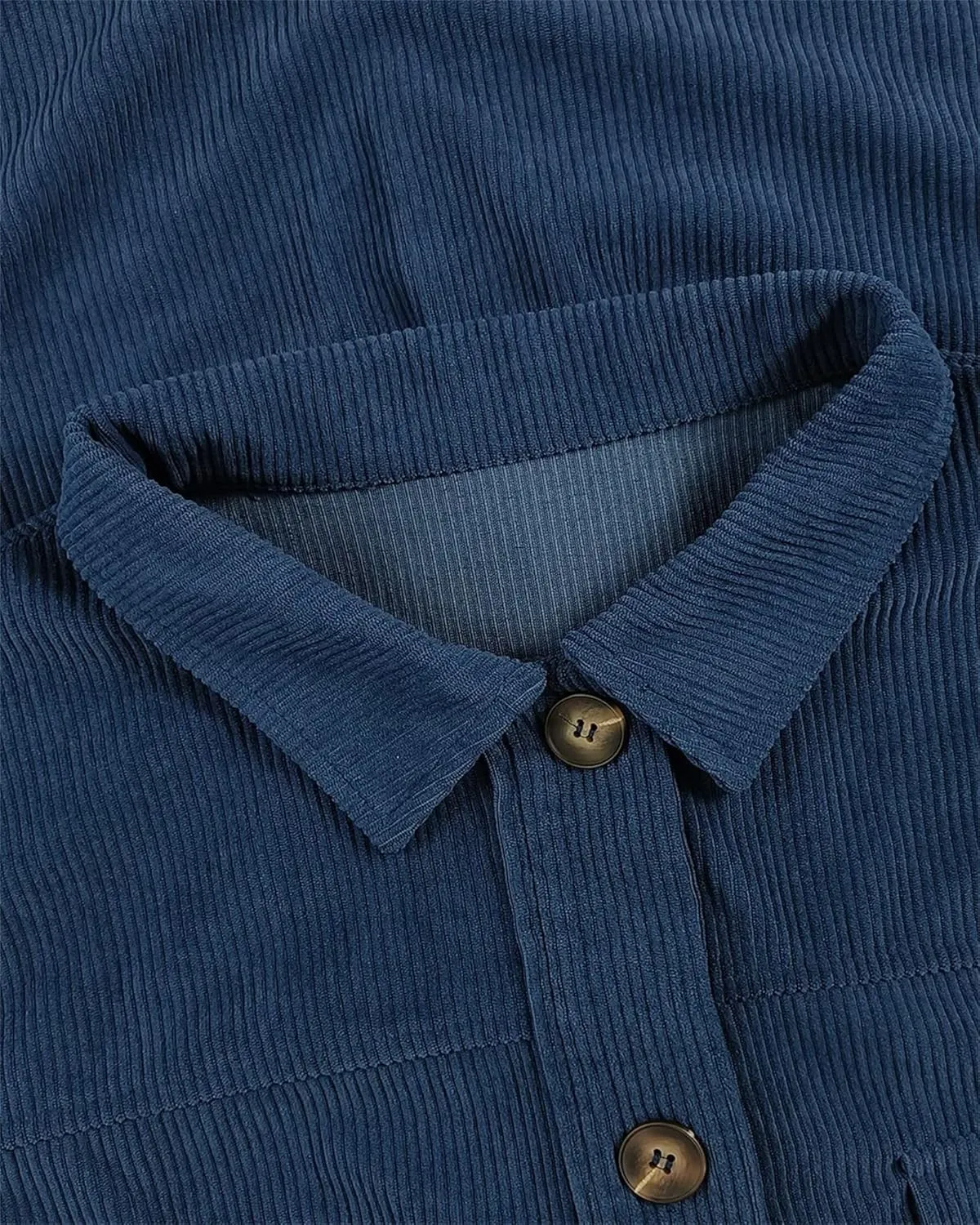 SANDERY Womens Corduroy Button Down Shirts for Women Shacket Long Sleeve Tops Collared Shirt Jacket Pocket Coats
