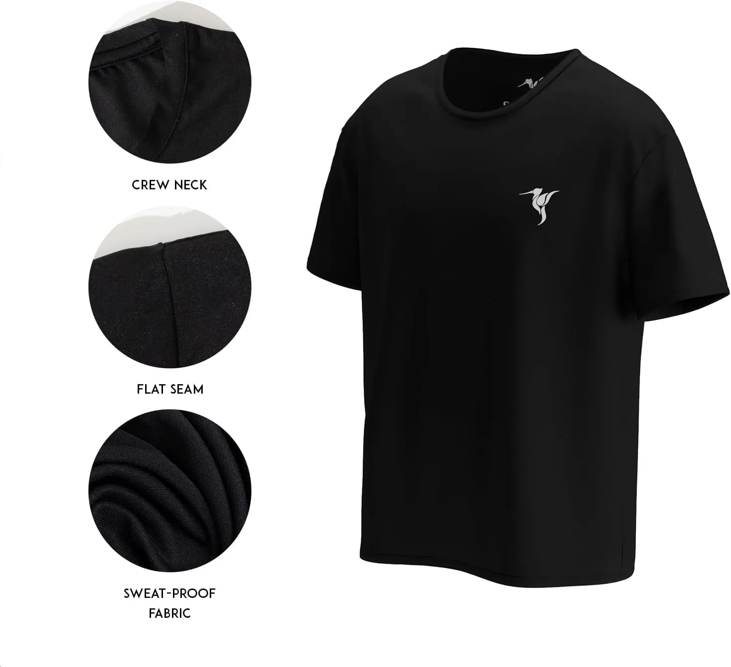 Sensational Men's Quick Dry Short Sleeve T-Shirt, Athletic Fit, Moisture Wicking