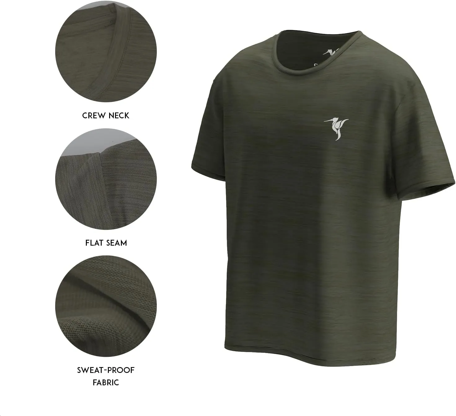 Sensational Men's Quick Dry Short Sleeve T-Shirt, Athletic Fit, Moisture Wicking