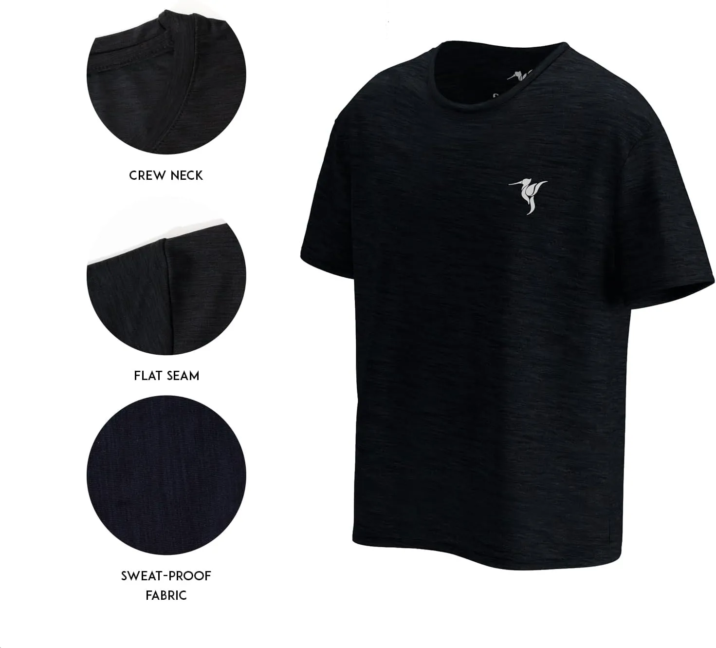 Sensational Men's Quick Dry Short Sleeve T-Shirt, Athletic Fit, Moisture Wicking