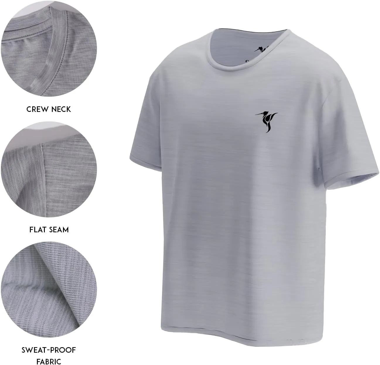 Sensational Men's Quick Dry Short Sleeve T-Shirt, Athletic Fit, Moisture Wicking
