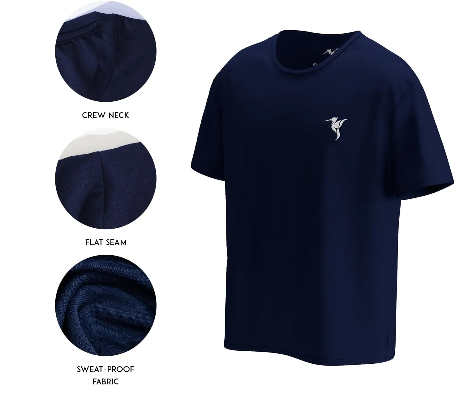 Sensational Men's Quick Dry Short Sleeve T-Shirt, Athletic Fit, Moisture Wicking