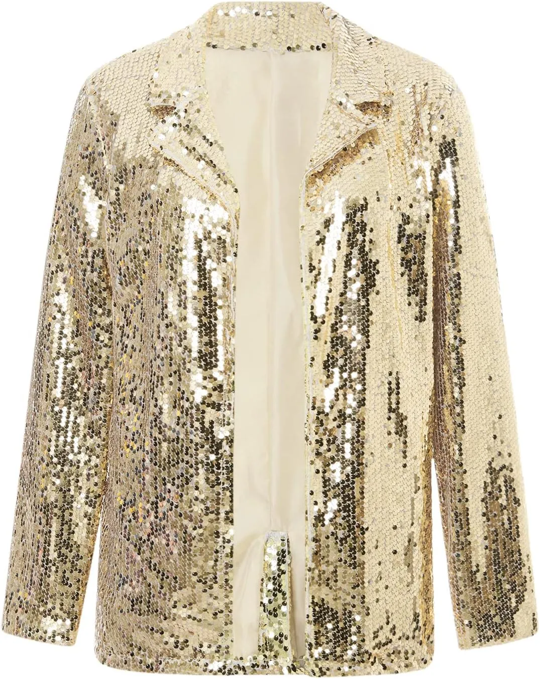 Sequin Blazer for Women Casual Sequins Long Sleeves Lapel Jacket Glitter Cardigan Coat Business Office Outfit
