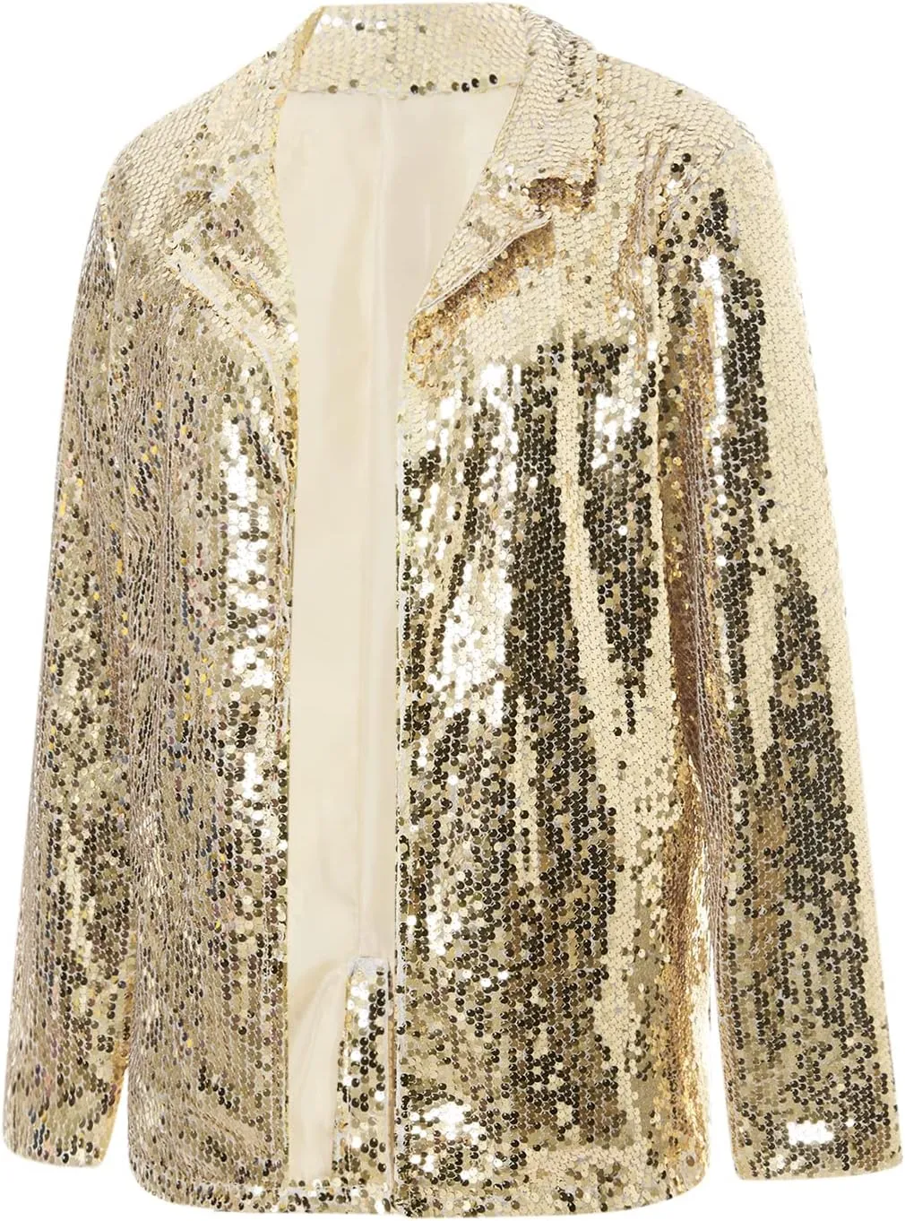 Sequin Blazer for Women Casual Sequins Long Sleeves Lapel Jacket Glitter Cardigan Coat Business Office Outfit