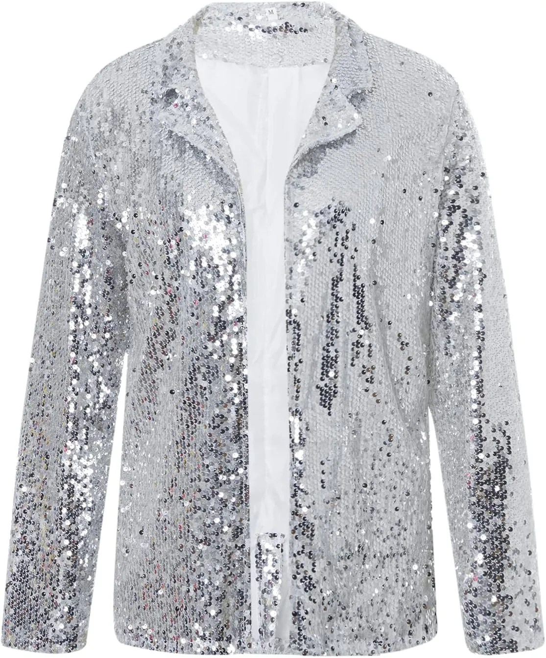 Sequin Blazer for Women Casual Sequins Long Sleeves Lapel Jacket Glitter Cardigan Coat Business Office Outfit