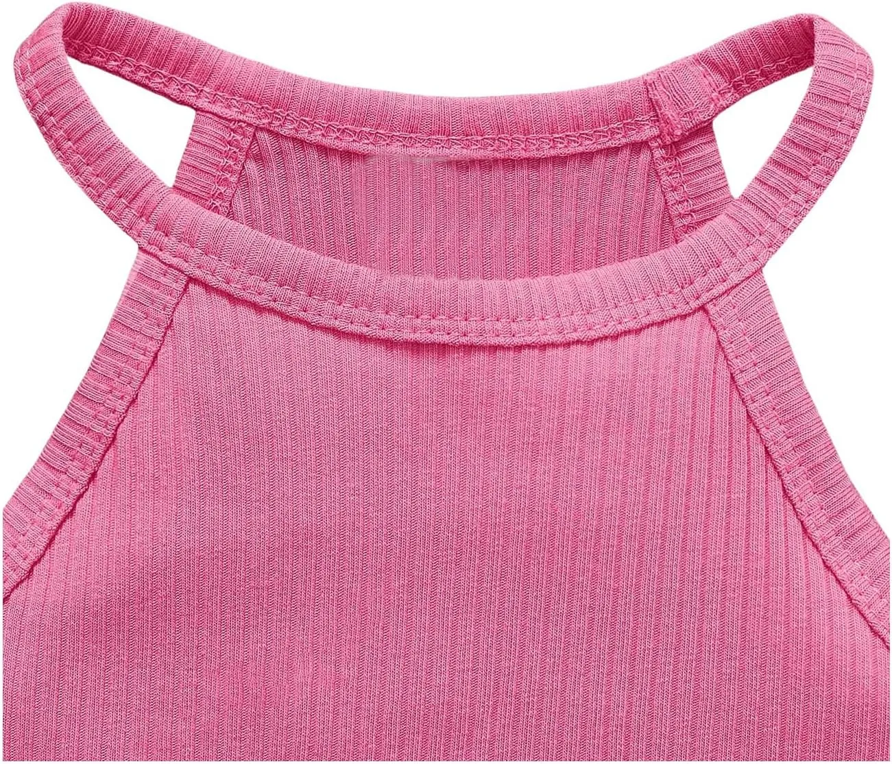 SOLY HUX Toddler Girl's Rib Knit Tank Tops 3 Piece Camisole Undershirts Sleeveless Halter Crop Top