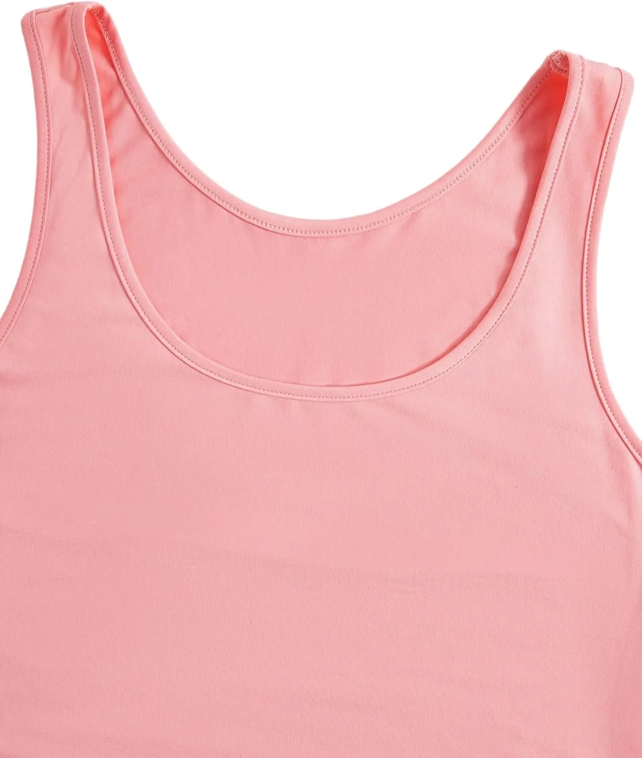 SOLY HUX Women's Plus Size 4 Packs Long Tank Tops Sleeveless Undershirts Layering Basic Vests