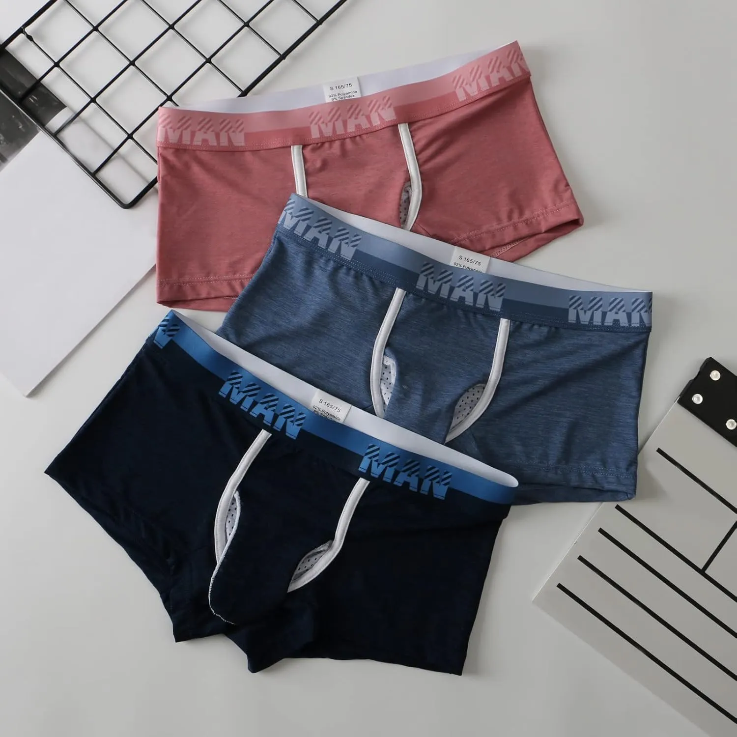 Sport Soft Performance Boxer Briefs Men's Athletic Support Underwear Low Waist Underwear Male No Ride Up Boxer Brief