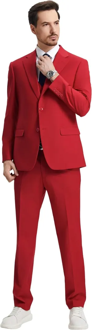 STACY ADAMS Suits 3pc Suit Set, Jacket Vest and Dress Pants,Hybrid-Fit Suits
