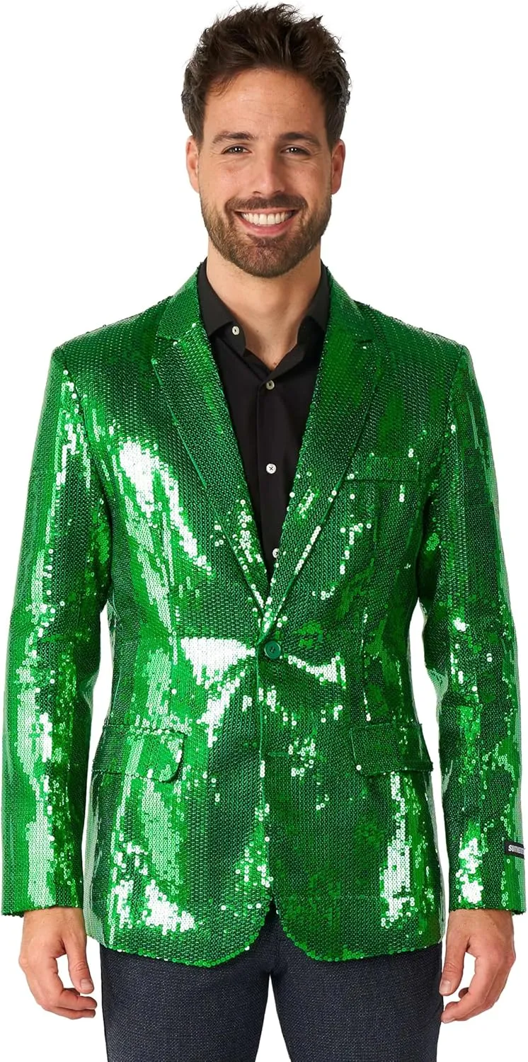 SUITMEISTER Sequins Party Blazer for Men - Slim Fit - Shiny Christmas, NYE, Prom Party Jacket