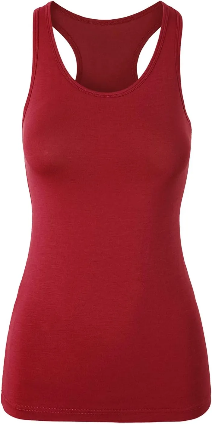 TAIPOVE Long Tank Tops for Women Cotton Layering Racerback Extra Long Camisole Activewear 3packs