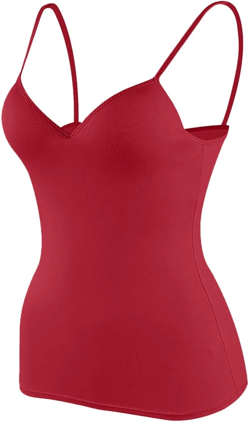 Tank Tops with Built in Bras for Women 2025 Camisole Shelf Bras Racerback Undershirts Summer Workout Padded Cami Tube Tops