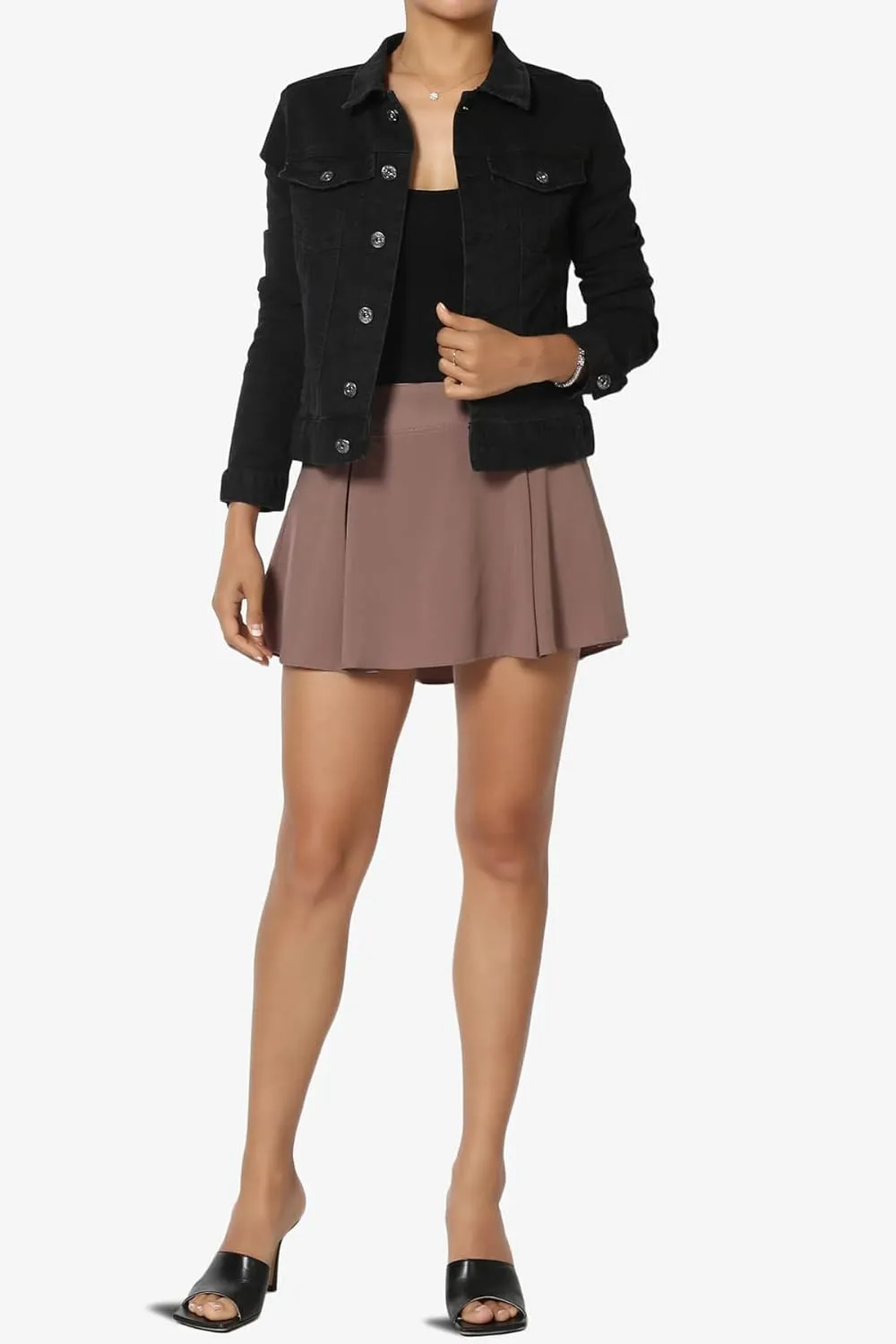 TheMogan Pleated Tennis Golf Skirt Stretch Moisture Wicking Short Inset Skort