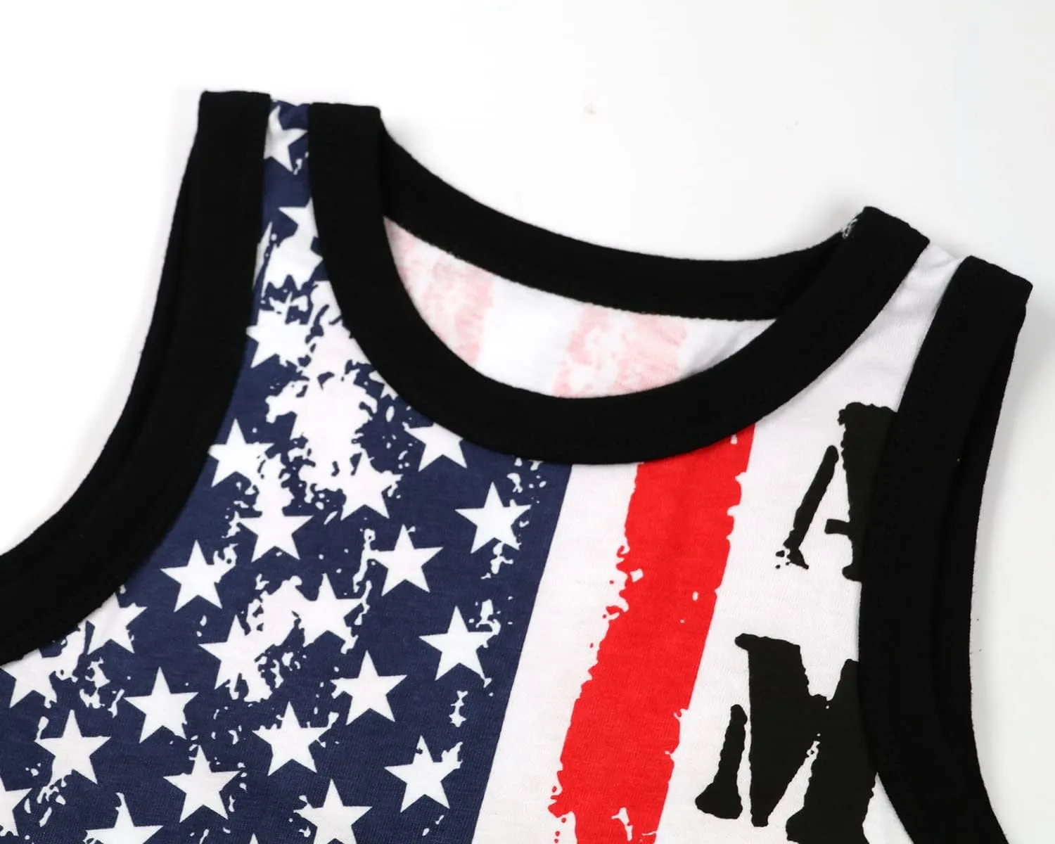 Toddler Boy Girl 4th of July Tank Cotton Kids American Flag Shirts Patriotic Outfit Independence Day Tees Top