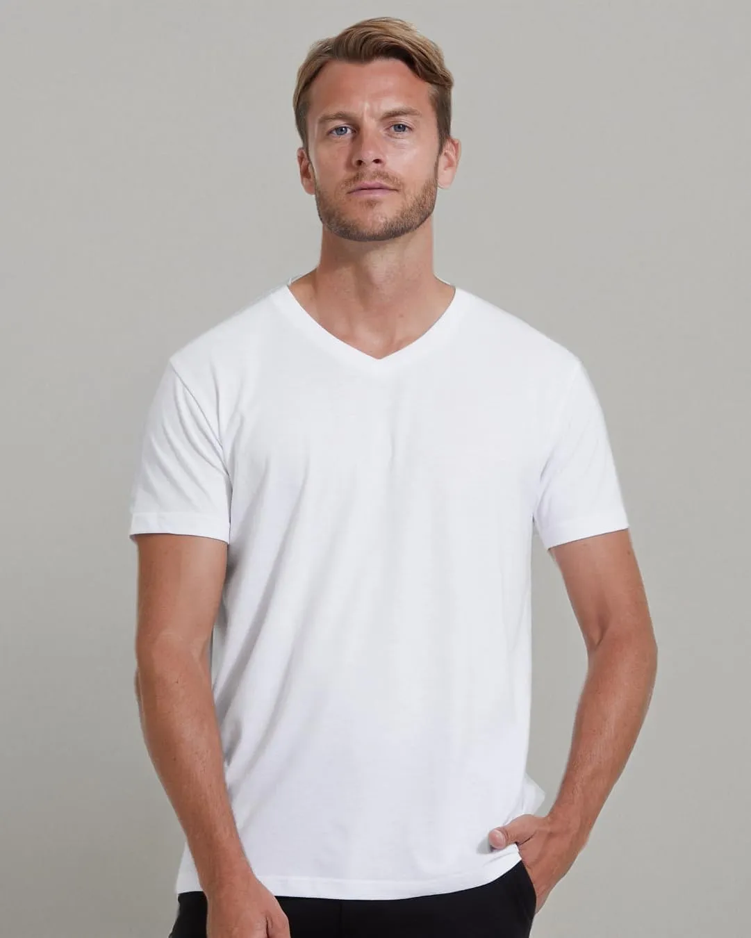 True Classic Mens V Neck T Shirts  Soft, Fitted Undershirts for Men Pack  Mens Undershirts  Cotton Blend, Tag-Free