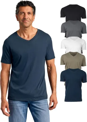 True Classic Mens V Neck T Shirts  Soft, Fitted Undershirts for Men Pack  Mens Undershirts  Cotton Blend, Tag-Free