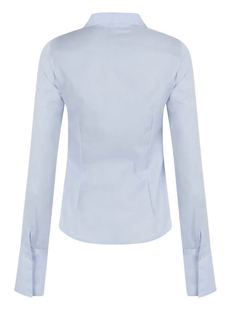 Tulip Shirt - Baby Blue Herringbone