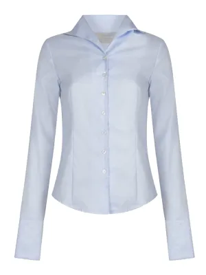 Tulip Shirt - Baby Blue Herringbone