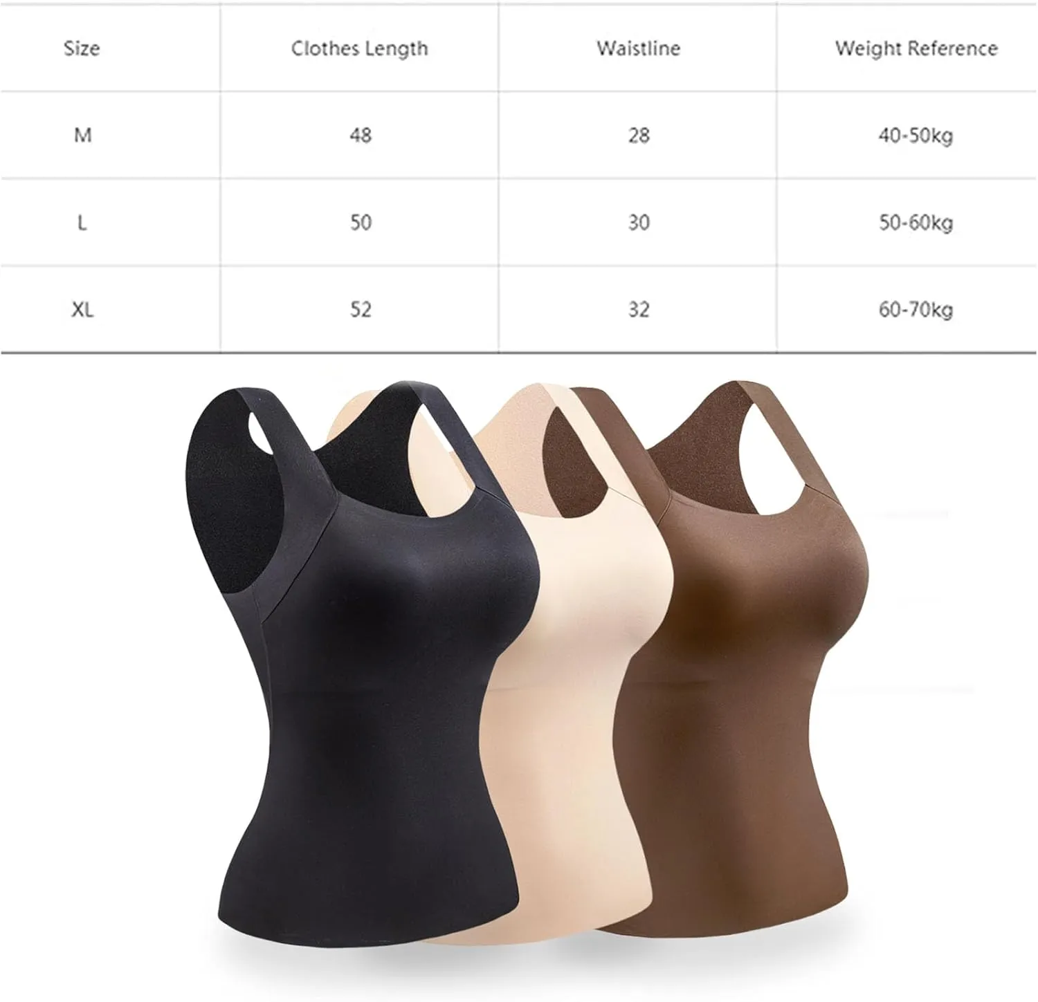 U Neck Shapewear Tank Top with Built-in Bra  Seamless Slimming Compression Camisole for Tummy Control & Lift