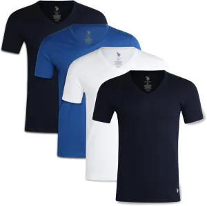 U.S. Polo Assn. Men's Undershirts - 4 Pack V Neck Undershirts for Men (S-XL)
