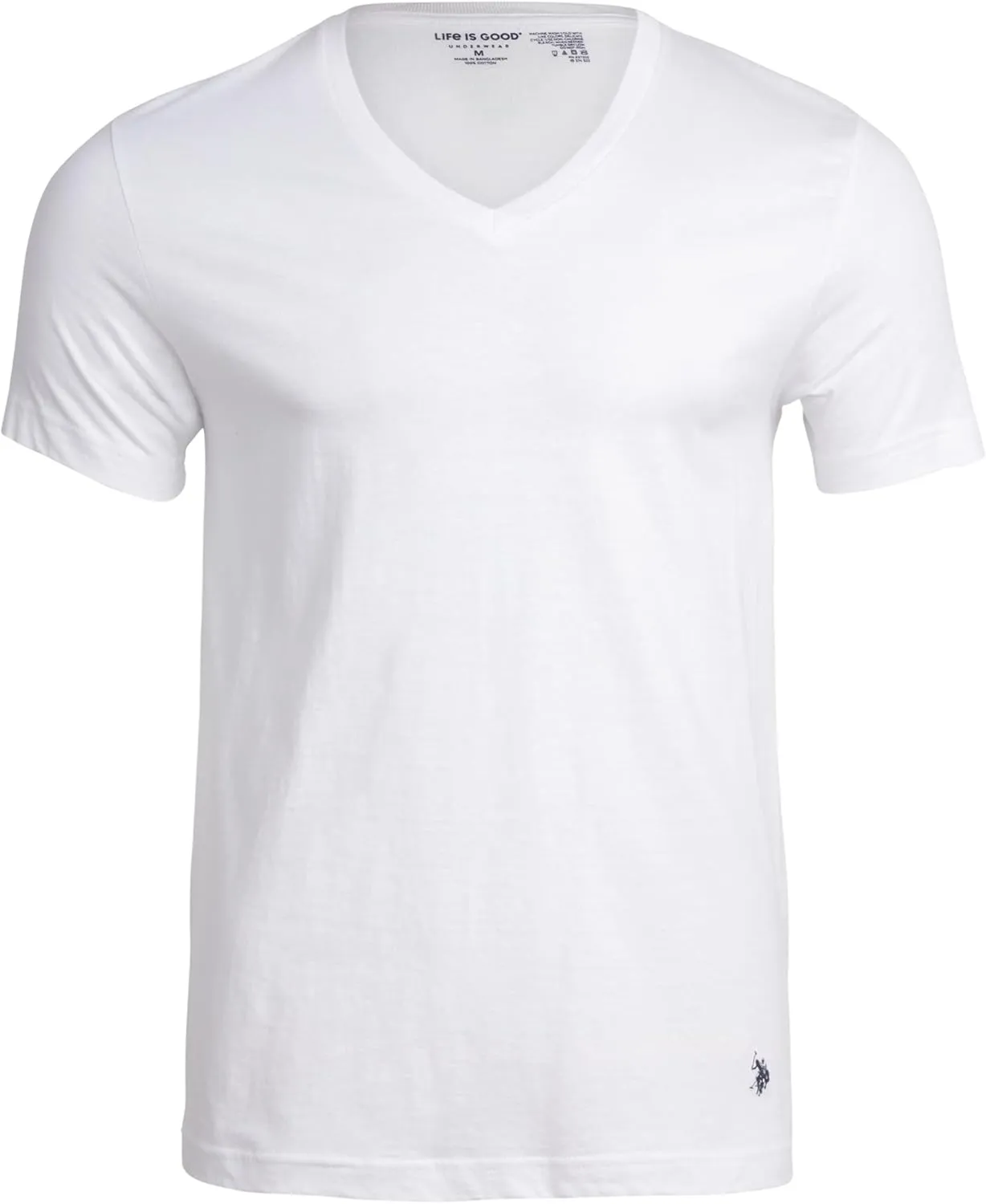 U.S. Polo Assn. Men's Undershirts - 4 Pack V Neck Undershirts for Men (S-XL)