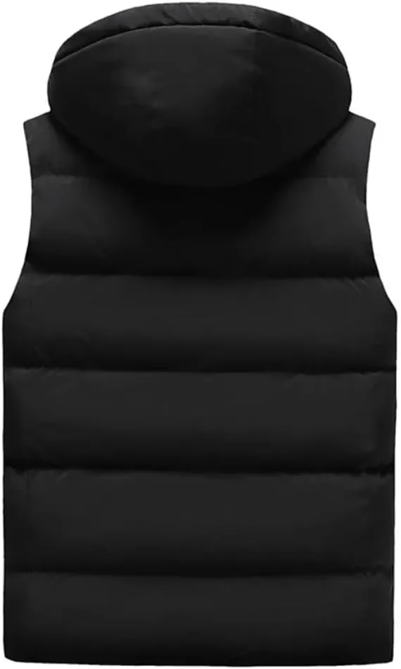 Vest Jacket For Men Sleeveless Jacket With Hood Men Clothing Cotton Padded Coats Men Outwear Clothes