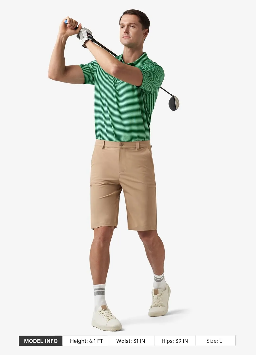 Willit Men's Golf Polo Shirts Short Sleeve Striped Performance Moisture Wicking