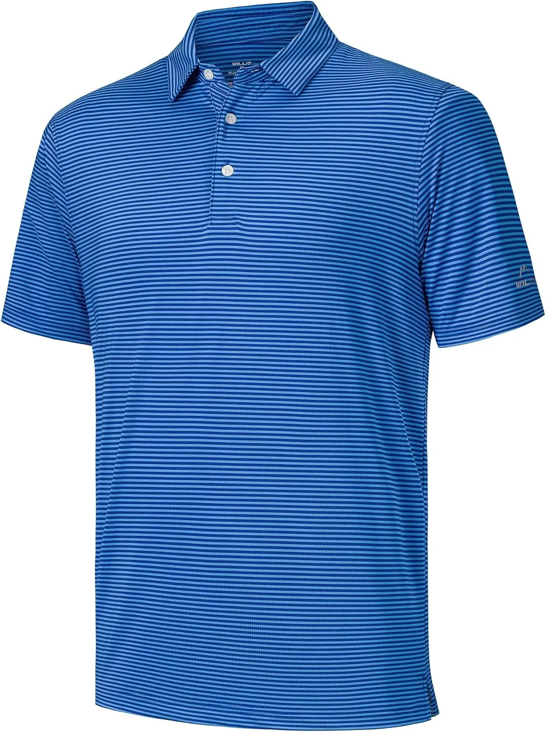 Willit Men's Golf Polo Shirts Short Sleeve Striped Performance Moisture Wicking
