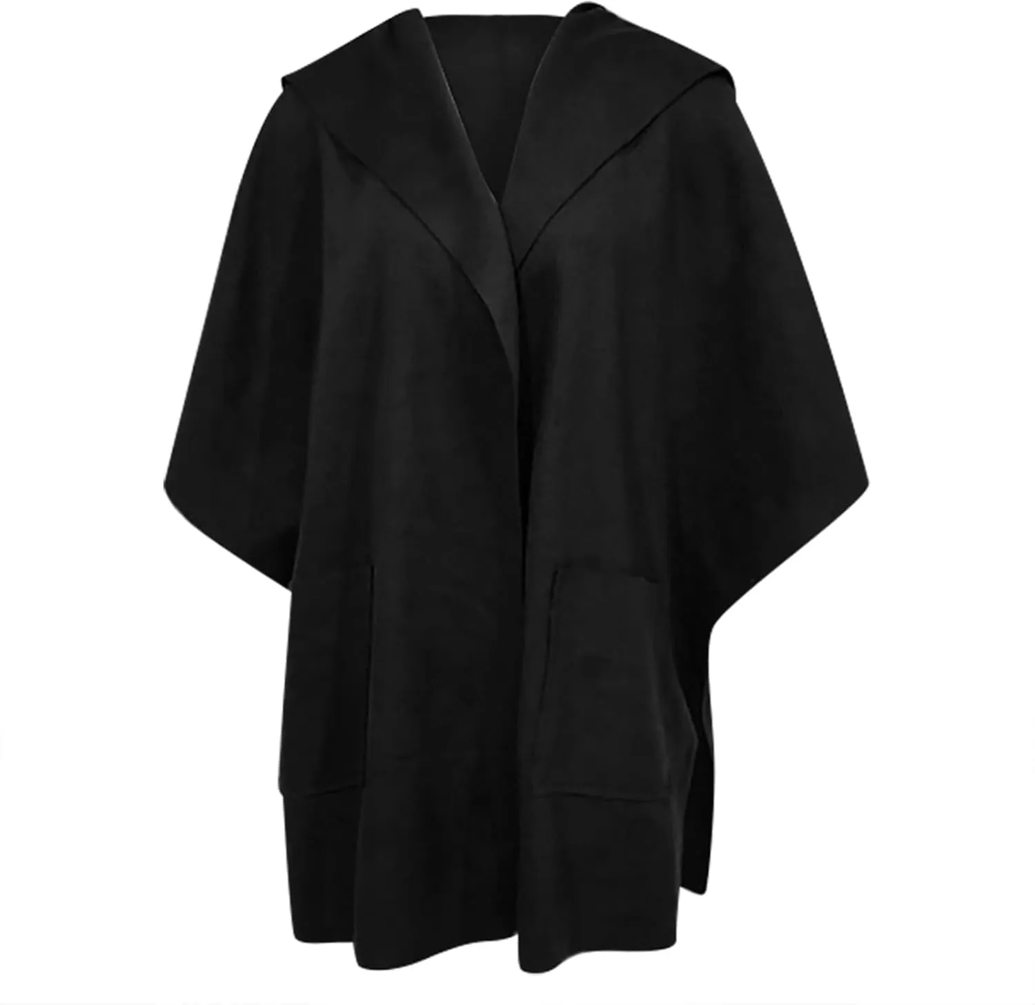 Winter Coats for Women Oversized Cardigans Bat Sleeve Laple Neck Jackets Solid Color Button Fall Hoodies with Pockets