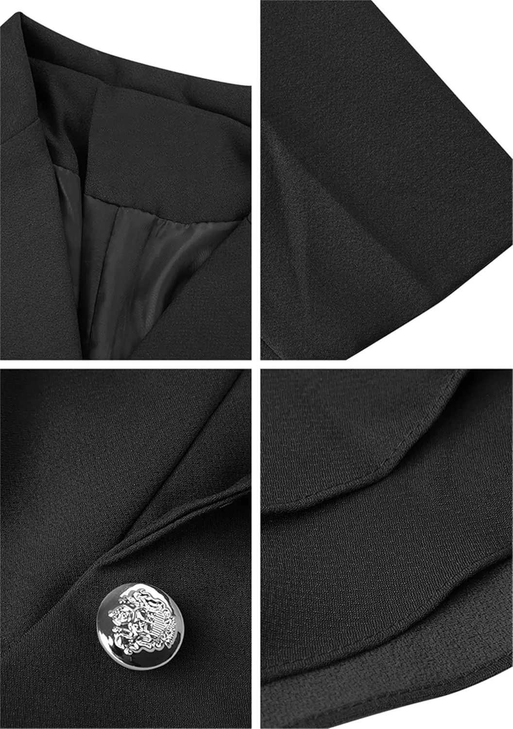 WIWIQS Women's Open Front Long Sleeve Work Office Jackets Blazer Lightweight Solid Color Slim Fit Blazers