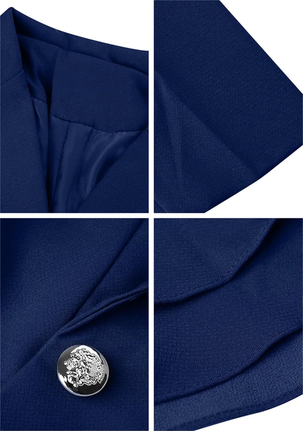 WIWIQS Women's Open Front Long Sleeve Work Office Jackets Blazer Lightweight Solid Color Slim Fit Blazers