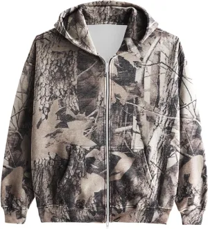 Women Camo Zip Up Hoodies Oversized Hooded Sweatshirt Pullover Long Sleeve Fleece Sweater Fall Winter Outfits