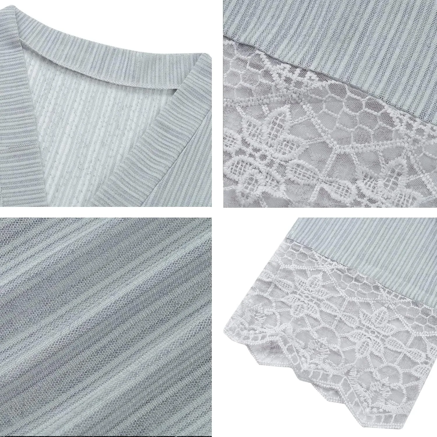 Women Casual Lace Crochet Cardigan Short Sleeve Sheer Cover Up Jacket Ruffle Open Front Blouse Tops Summer Kimono Cardigans