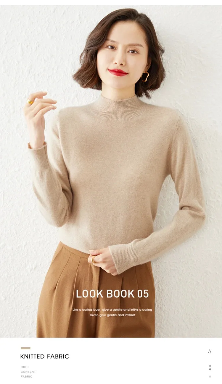 Women Sweater Long Sleeve Knitwear Warm Autumn Winter Bottoming Shirt Slim Fit Pullovers Fashion Korean Jumpers Pull Sweates