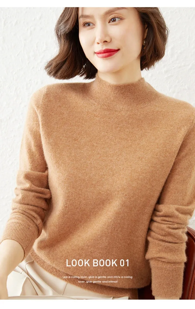 Women Sweater Long Sleeve Knitwear Warm Autumn Winter Bottoming Shirt Slim Fit Pullovers Fashion Korean Jumpers Pull Sweates