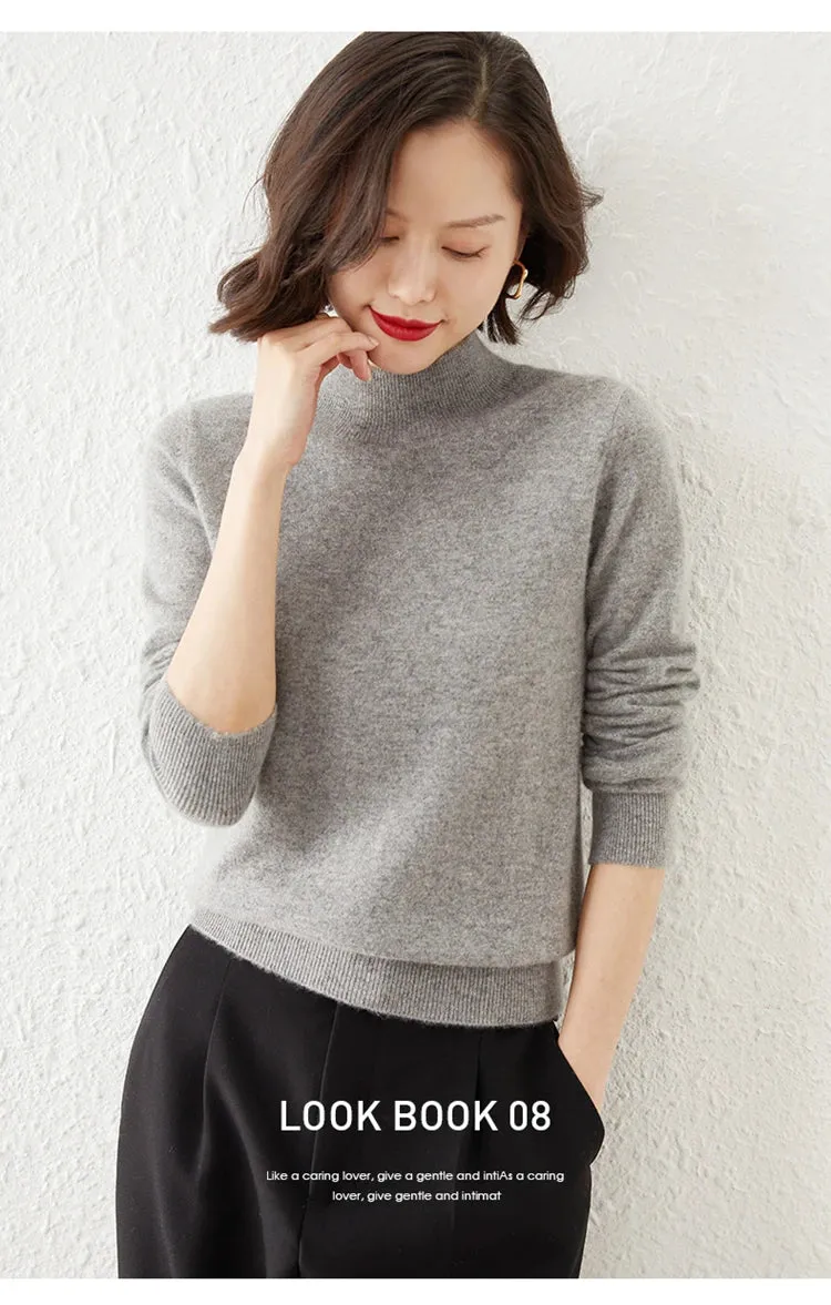 Women Sweater Long Sleeve Knitwear Warm Autumn Winter Bottoming Shirt Slim Fit Pullovers Fashion Korean Jumpers Pull Sweates