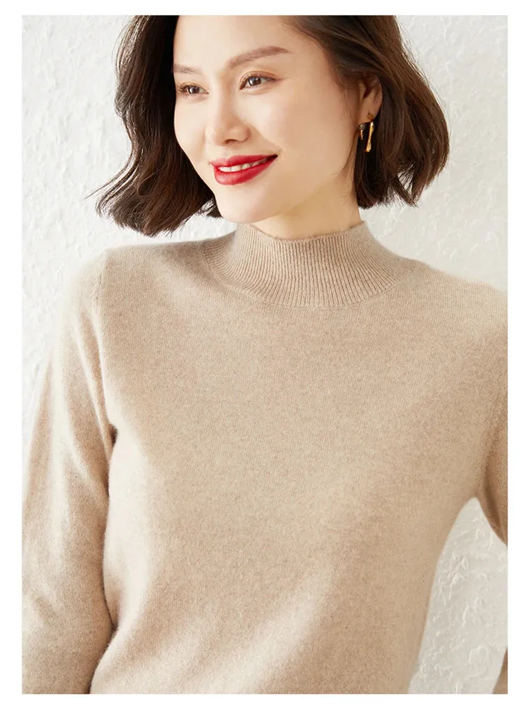 Women Sweater Long Sleeve Knitwear Warm Autumn Winter Bottoming Shirt Slim Fit Pullovers Fashion Korean Jumpers Pull Sweates