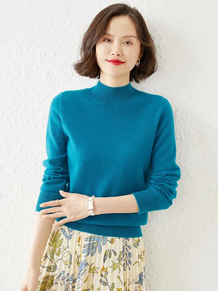Women Sweater Long Sleeve Knitwear Warm Autumn Winter Bottoming Shirt Slim Fit Pullovers Fashion Korean Jumpers Pull Sweates