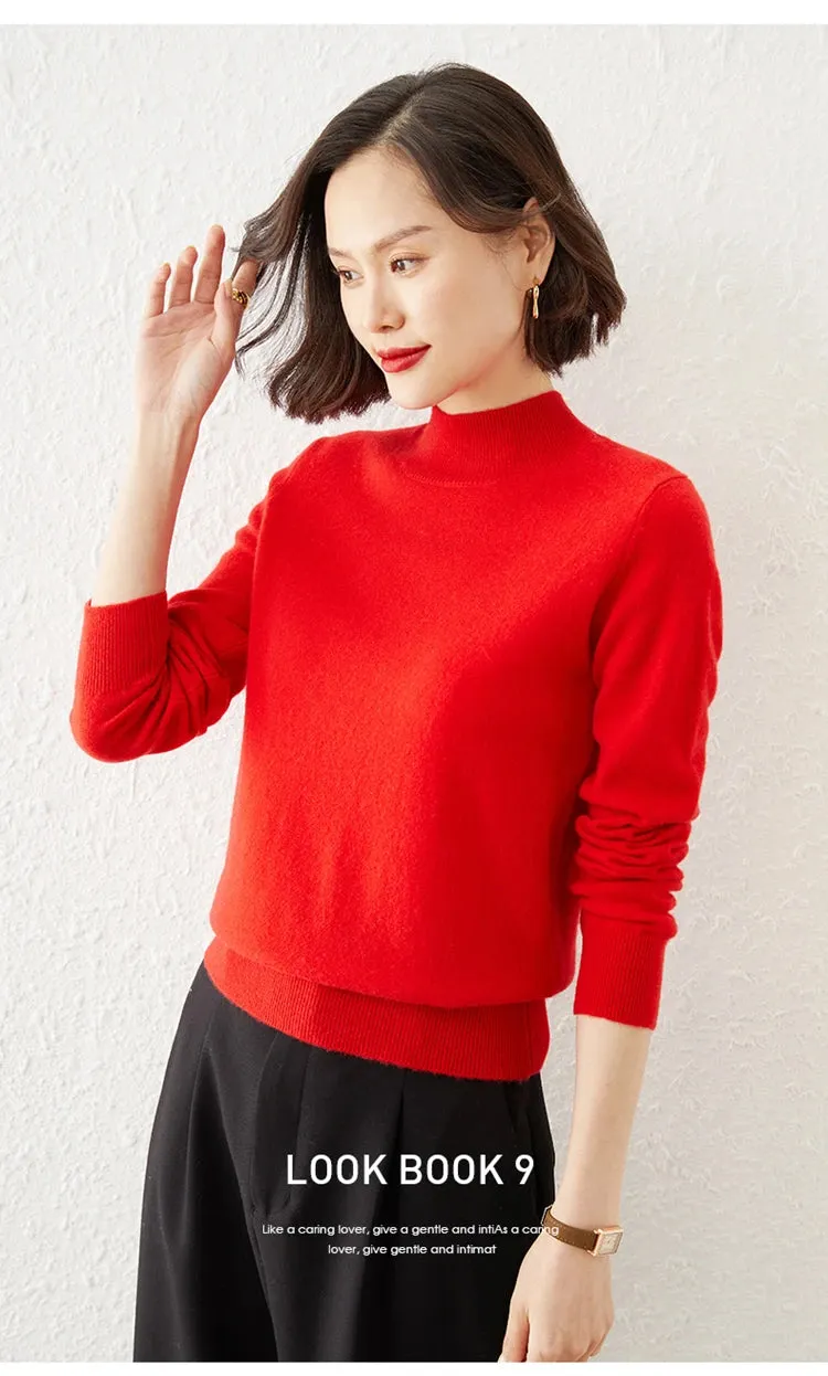 Women Sweater Long Sleeve Knitwear Warm Autumn Winter Bottoming Shirt Slim Fit Pullovers Fashion Korean Jumpers Pull Sweates