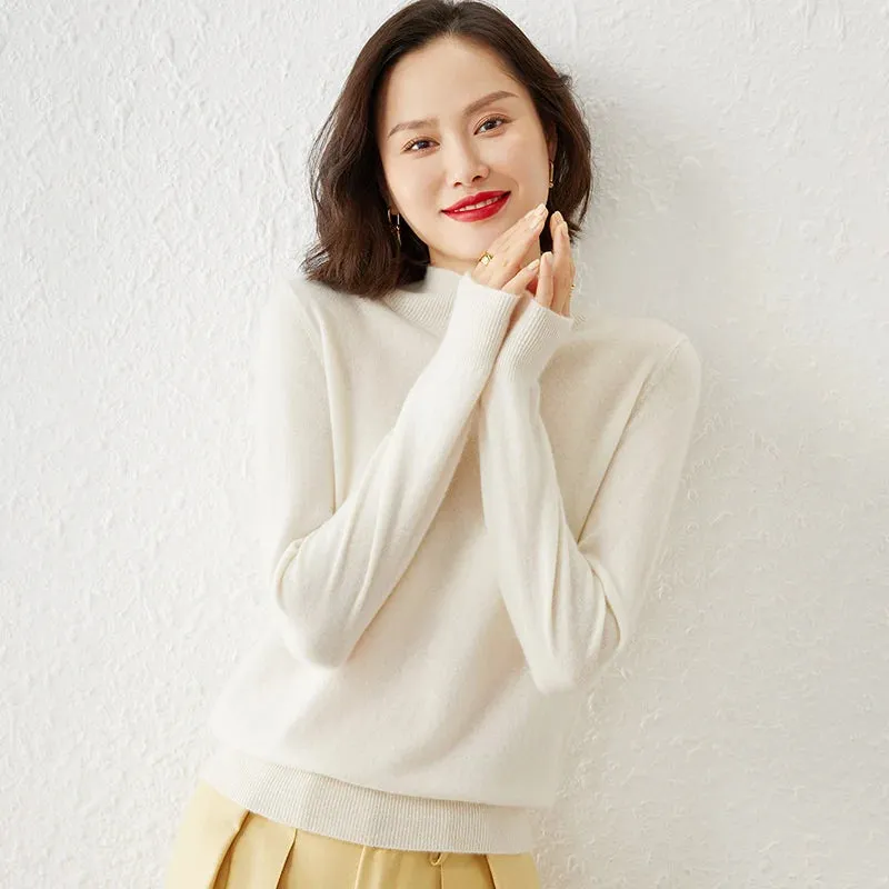 Women Sweater Long Sleeve Knitwear Warm Autumn Winter Bottoming Shirt Slim Fit Pullovers Fashion Korean Jumpers Pull Sweates
