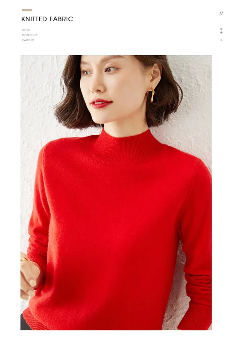 Women Sweater Long Sleeve Knitwear Warm Autumn Winter Bottoming Shirt Slim Fit Pullovers Fashion Korean Jumpers Pull Sweates