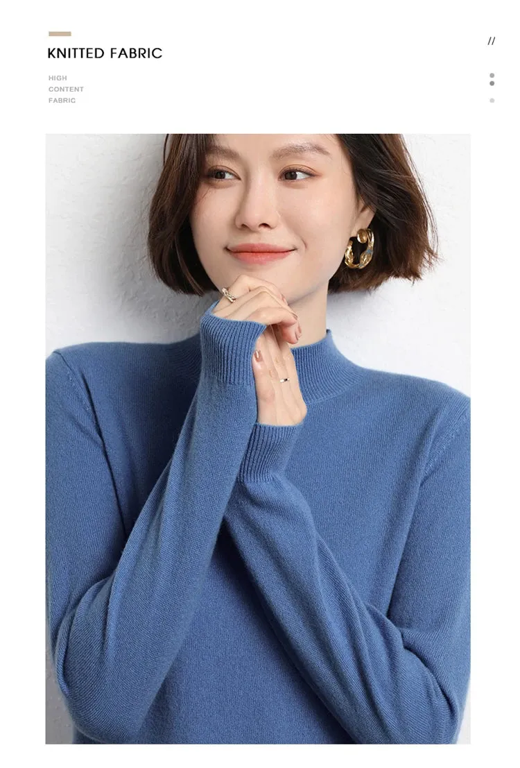 Women Sweater Long Sleeve Knitwear Warm Autumn Winter Bottoming Shirt Slim Fit Pullovers Fashion Korean Jumpers Pull Sweates