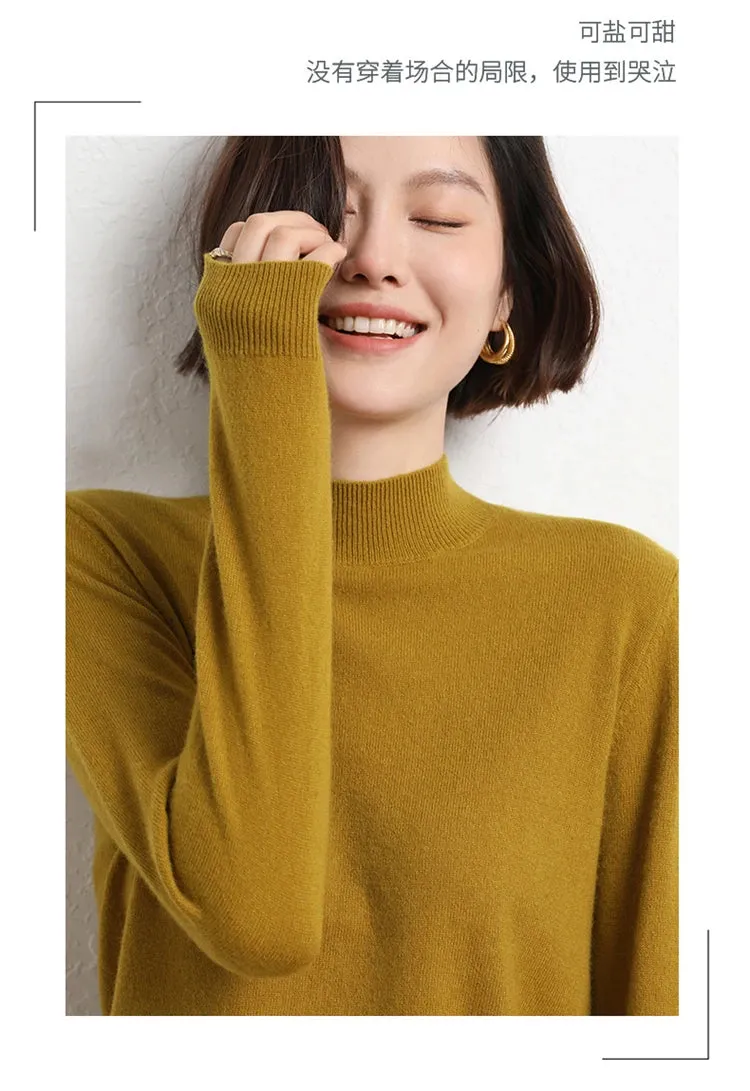 Women Sweater Long Sleeve Knitwear Warm Autumn Winter Bottoming Shirt Slim Fit Pullovers Fashion Korean Jumpers Pull Sweates
