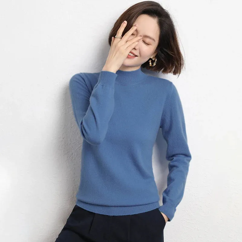 Women Sweater Long Sleeve Knitwear Warm Autumn Winter Bottoming Shirt Slim Fit Pullovers Fashion Korean Jumpers Pull Sweates