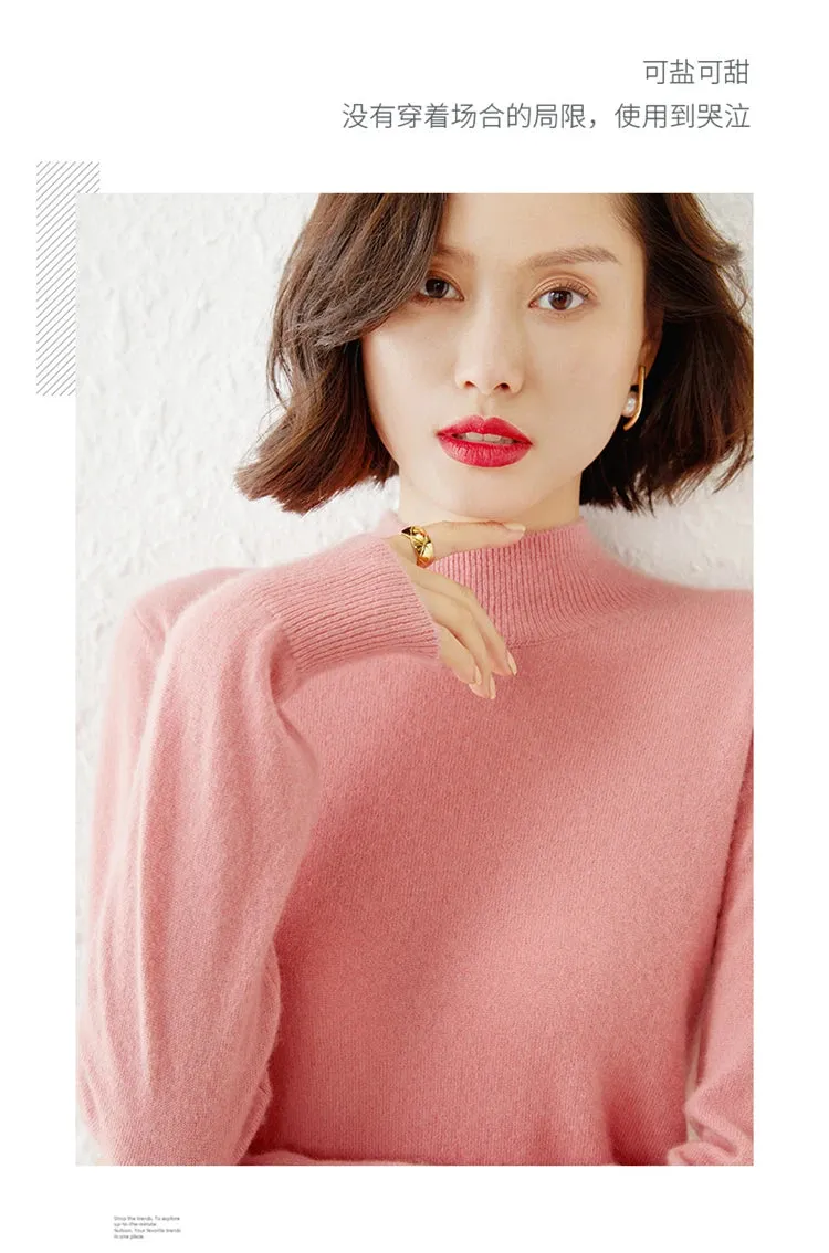 Women Sweater Long Sleeve Knitwear Warm Autumn Winter Bottoming Shirt Slim Fit Pullovers Fashion Korean Jumpers Pull Sweates