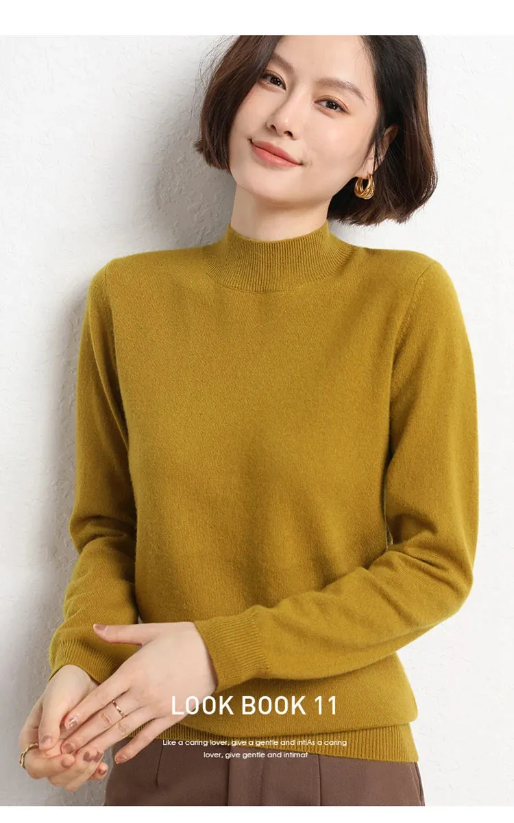 Women Sweater Long Sleeve Knitwear Warm Autumn Winter Bottoming Shirt Slim Fit Pullovers Fashion Korean Jumpers Pull Sweates