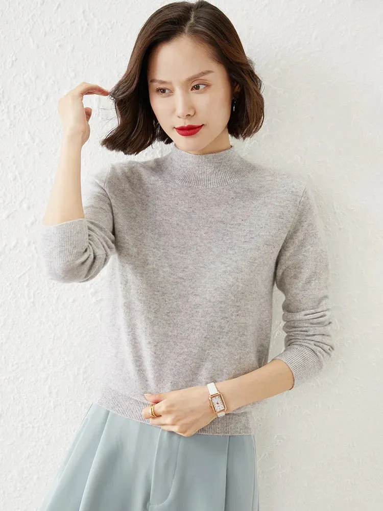Women Sweater Long Sleeve Knitwear Warm Autumn Winter Bottoming Shirt Slim Fit Pullovers Fashion Korean Jumpers Pull Sweates